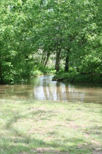 The water takes over the Potomac Heritage Trail. 