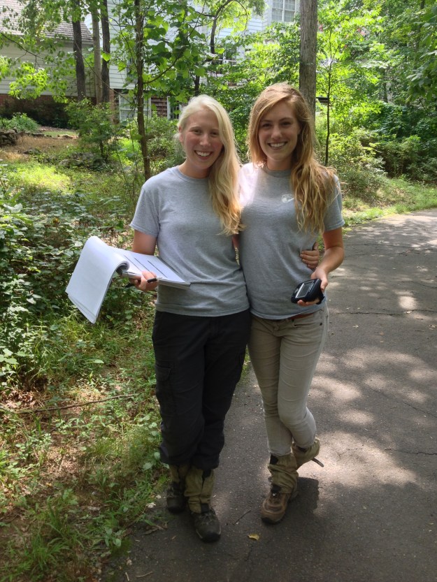 Interns Caitlin Lundquist (right) and Melissa Letosky spent the summer in the field.