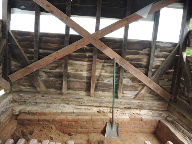 Brick Lining Exposed during Excavation.