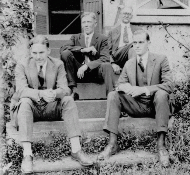 Courtesy of Virginia Room - Fairfax County Public Library. Photo taken at Huntley. Maggie’s brother, Albert Harrison, is in the middle. Her husband Joseph Norman Gibbs in the back.