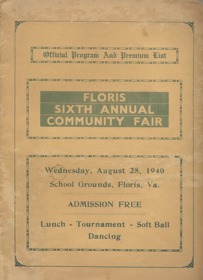 Floris Sixth Annual Community Fair pamphlet from August 28, 1940