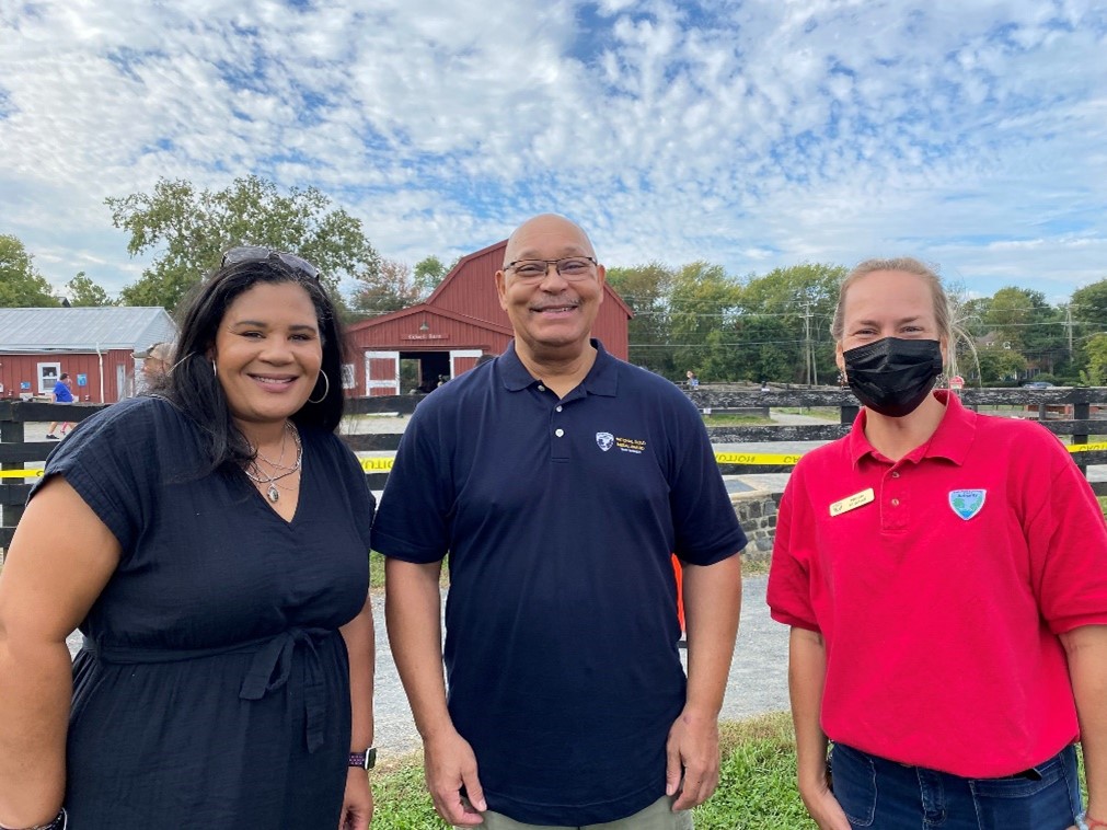 Jai Cole, Bill Bouie, and Nicole Mitchell at Frying Pan Farm Park
